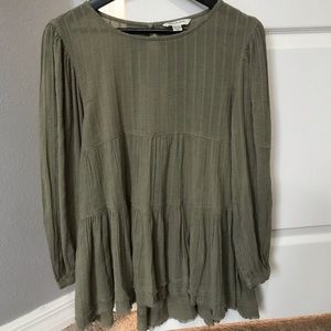 AEO olive green oversized babydoll blouse